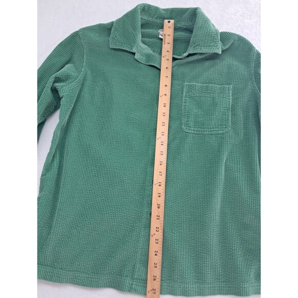 Vintage LL Bean Shacket Wide Whale Shirt Corduroy Green Button Up Women's Large - Picture 14 of 15
